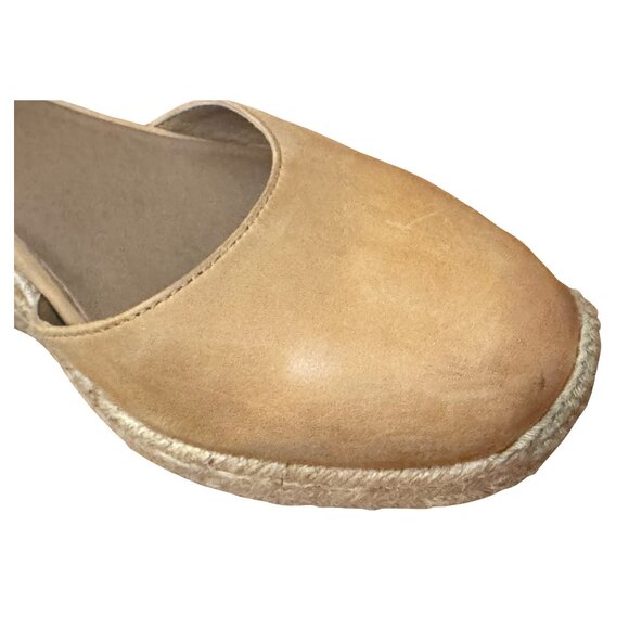 Bettye Muller Concepts Women's Reba Espadrille Wedge Beige Leather Size 9 - Picture 4 of 10